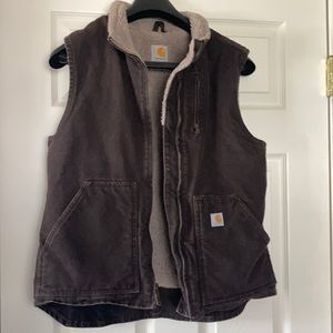 Carhartt Sherpa lined mock neck vest heavyweight cotton M 8/10